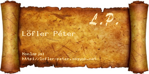 Löfler Péter névjegykártya